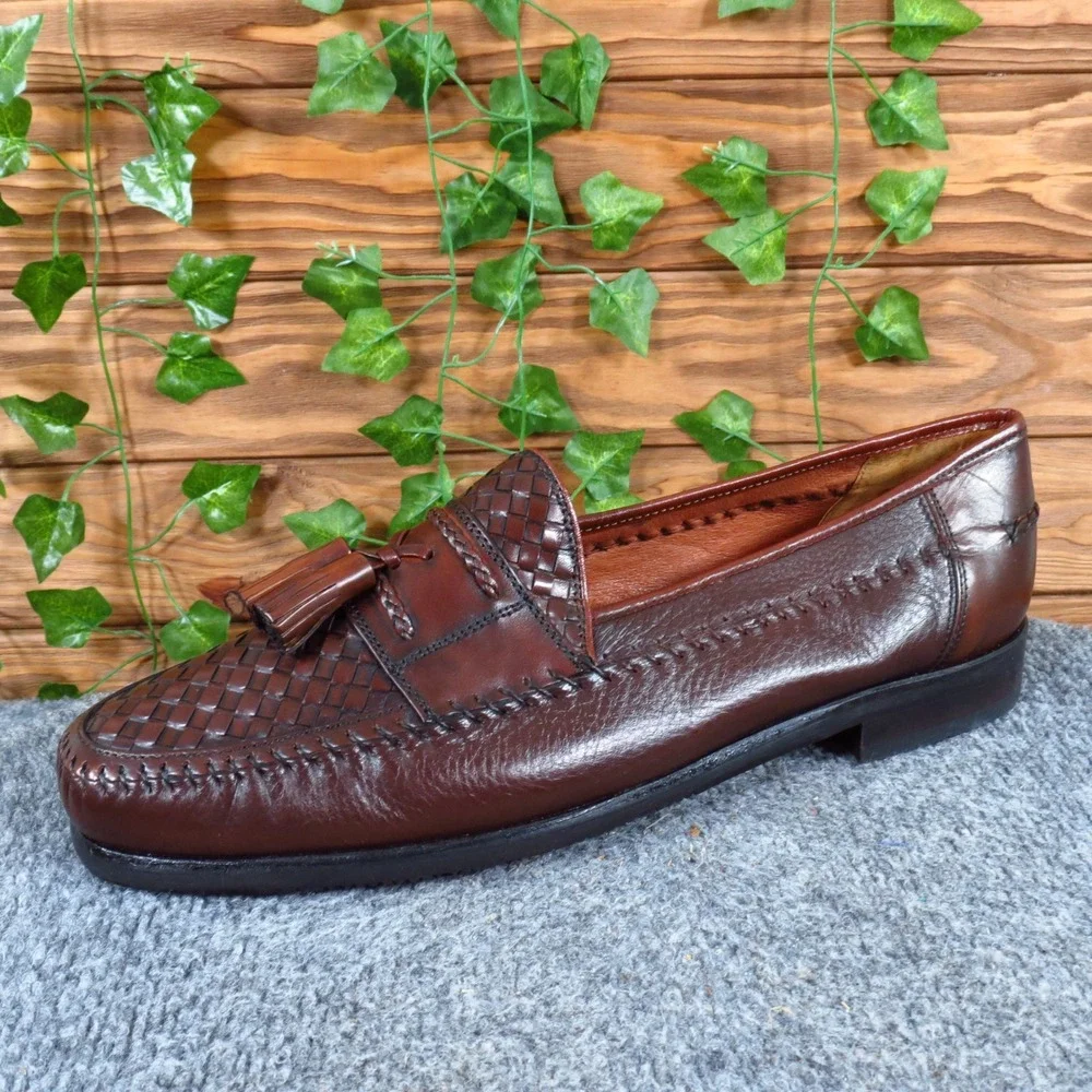 Brass Boot Arpel Mens Tassel Loafer Size 12 Dress Shoes Woven Brown Deerskin